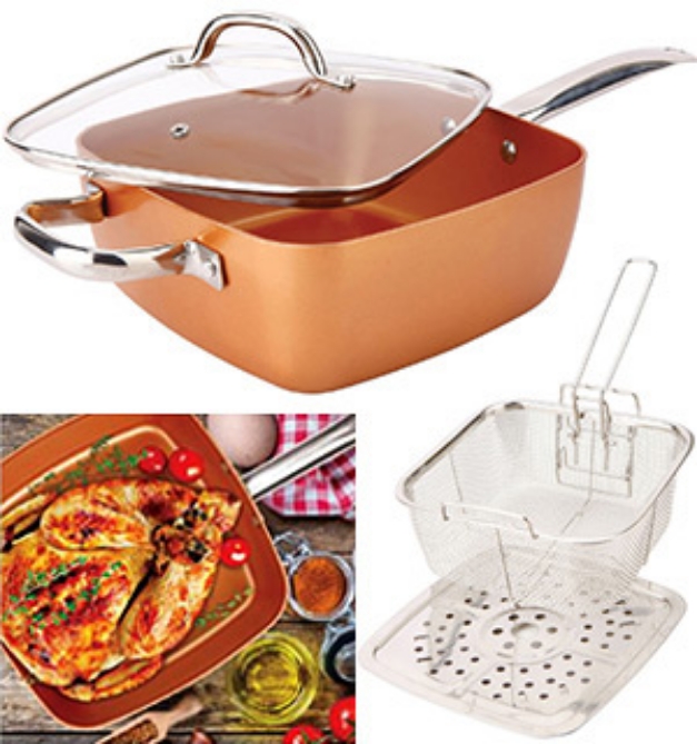 Picture 6 of 4-pc Square Copper Cookware Pan Set