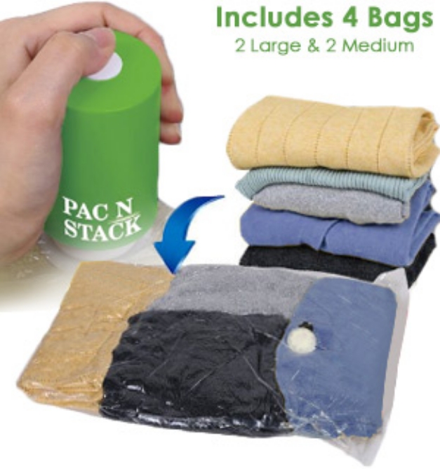 Picture 6 of Pac N Stack Vacuum Air-Tight Storage Bags with Cordless Pump
