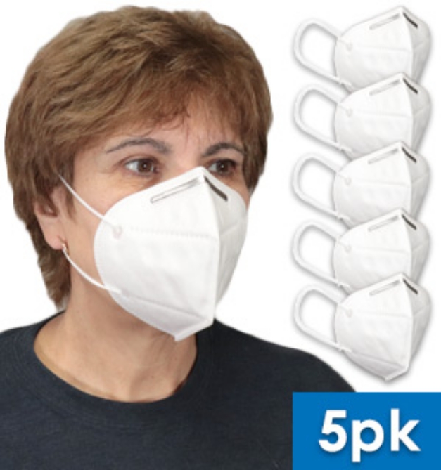 Picture 5 of KN95 5-Layer Protective Respirator Masks: 5pk