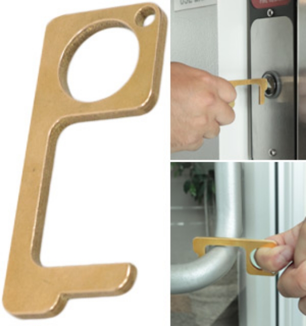 Picture 6 of Anti-Microbial Zero-Touch Key: Contactless Brass Door Opener Tool