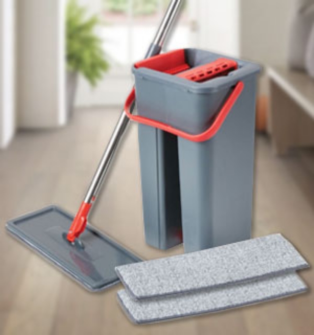 Picture 4 of Ultra Slim Mop w/ Dual Chamber Self-Cleaning Bucket and 2 Microfiber Mop Pads