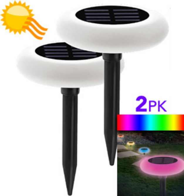 Picture 5 of Set of 2 Solar Powered, Color Changing Landscape Lights