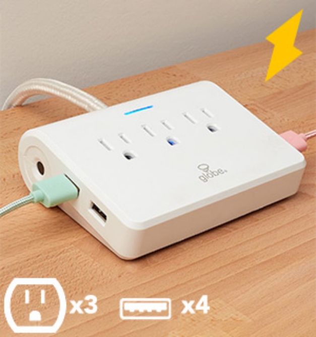 Picture 1 of Designer Desktop Surge Protector with 4 USB Ports
