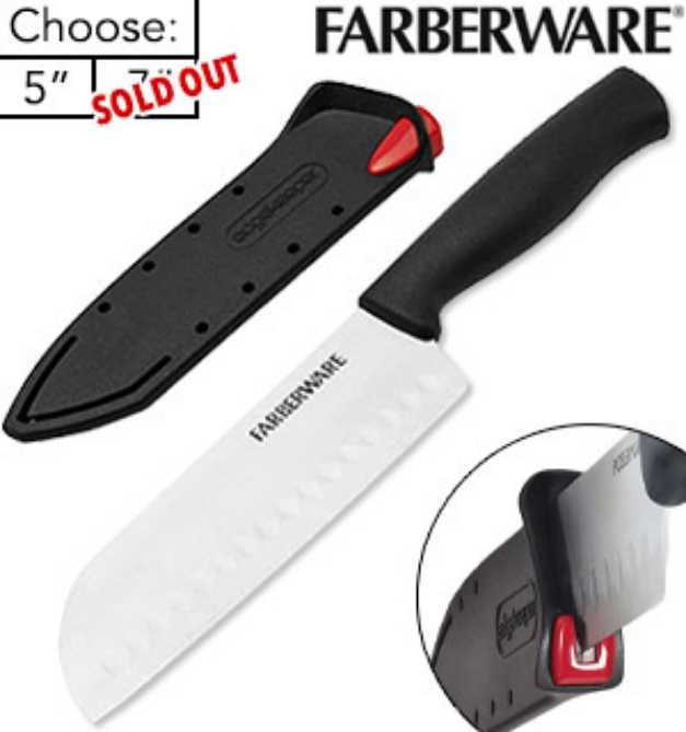 Picture 1 of Farberware Edgekeeper Santoku Kitchen Knife with Built-in Sharpener
