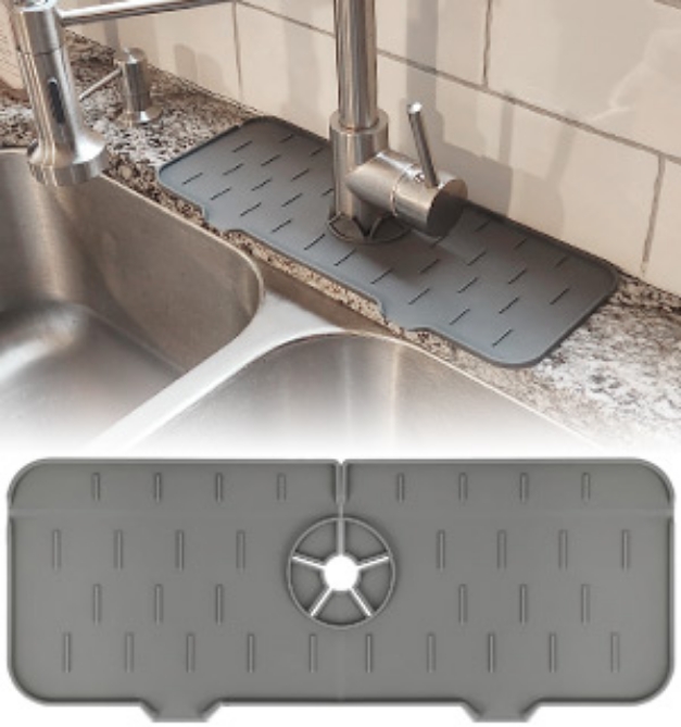 Picture 1 of Silicone Sink Saver Faucet Mat