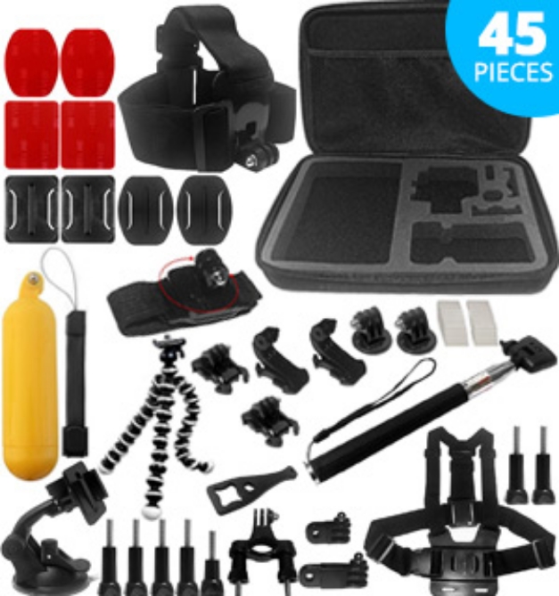 Picture 1 of 45pc GoPro and Action Camera Accessory Kit