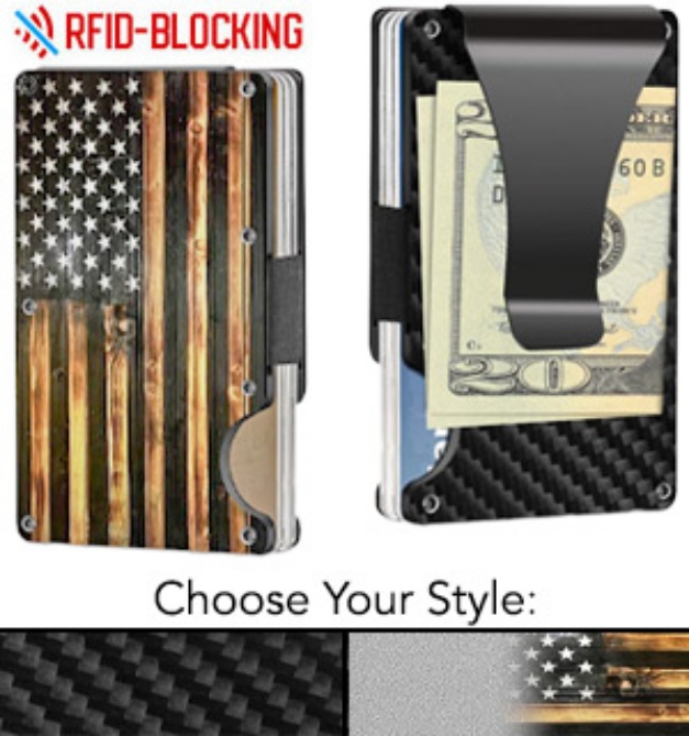 Picture 1 of RFID Blocking Ultra Slim Wallet and Money Clip