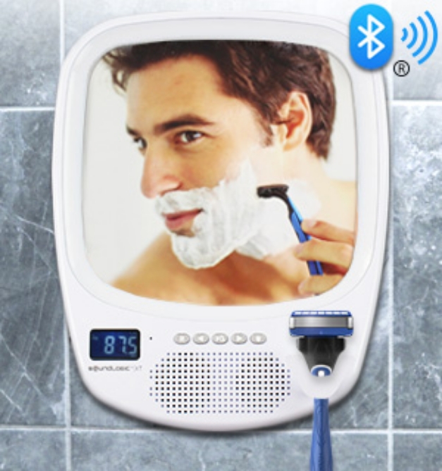 Picture 1 of Fogless Shower Mirror with Bluetooth Speaker