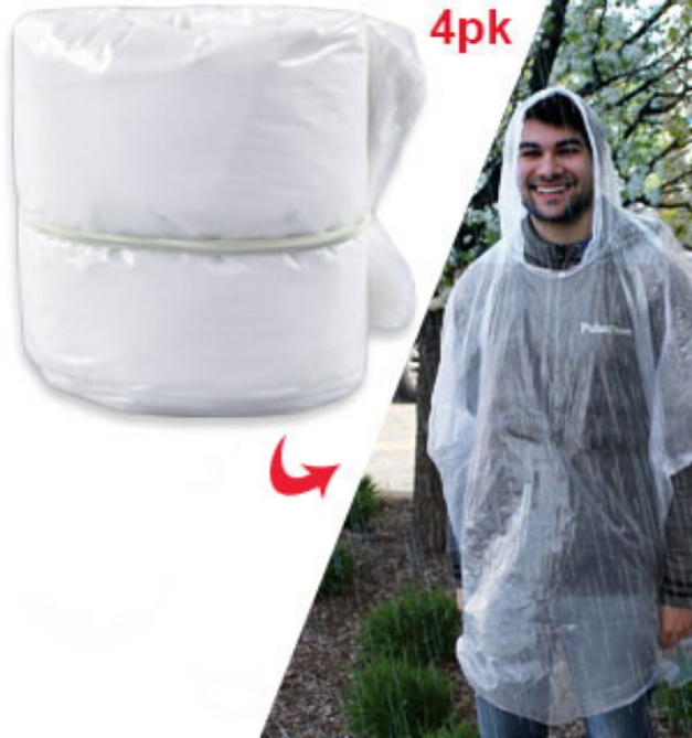 Picture 1 of 4-Pack of Clear Rain Poncho Refills