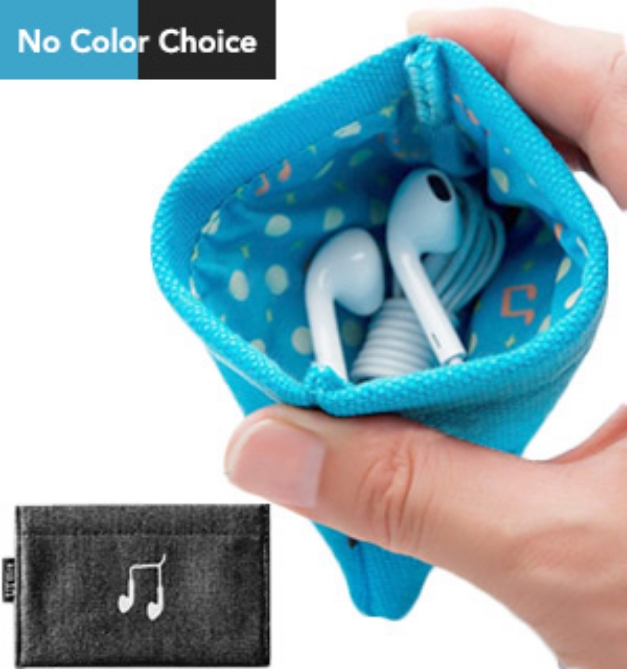 Picture 1 of Pocket for Earphones: Small Durable Canvas Storage Pouch