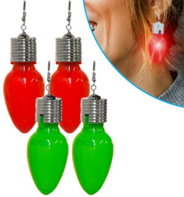 Picture 1 of Jumbo Flashing Holiday Earrings 2-Pack
