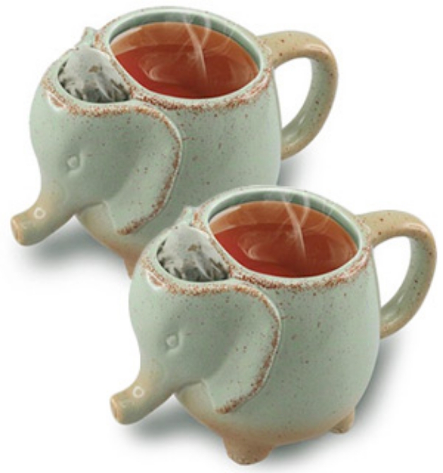 Picture 1 of Ceramic Elephant Tea Mug - 2pk