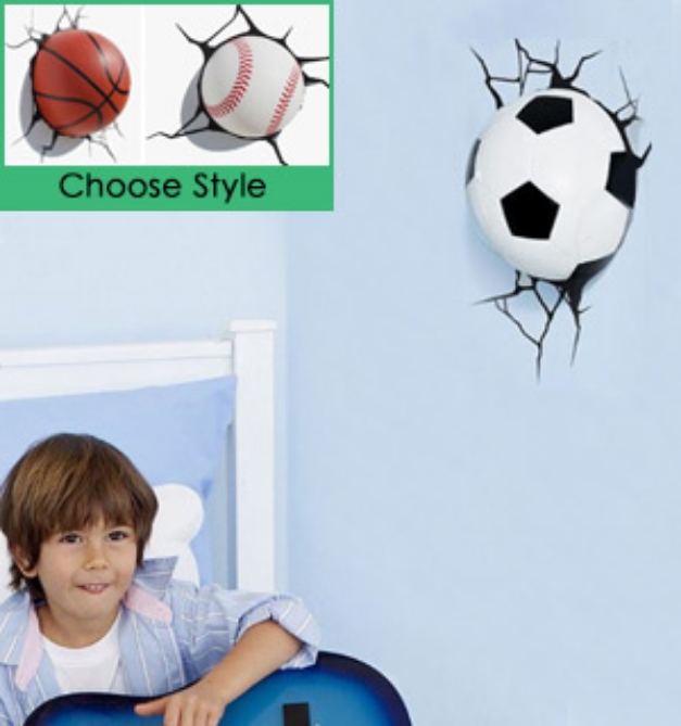 Picture 1 of 3DLightFX Wall-Mounted Mini Sports Nightlights