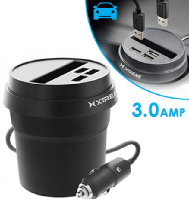 Picture 1 of 3 USB Port Car Cupholder Charger