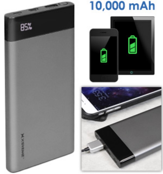 Picture 1 of Deluxe 10,000 mAh Slim Power Bank with Digital Display