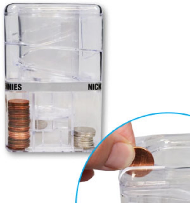Picture 1 of Drop and Roll Coin Sorting Bank