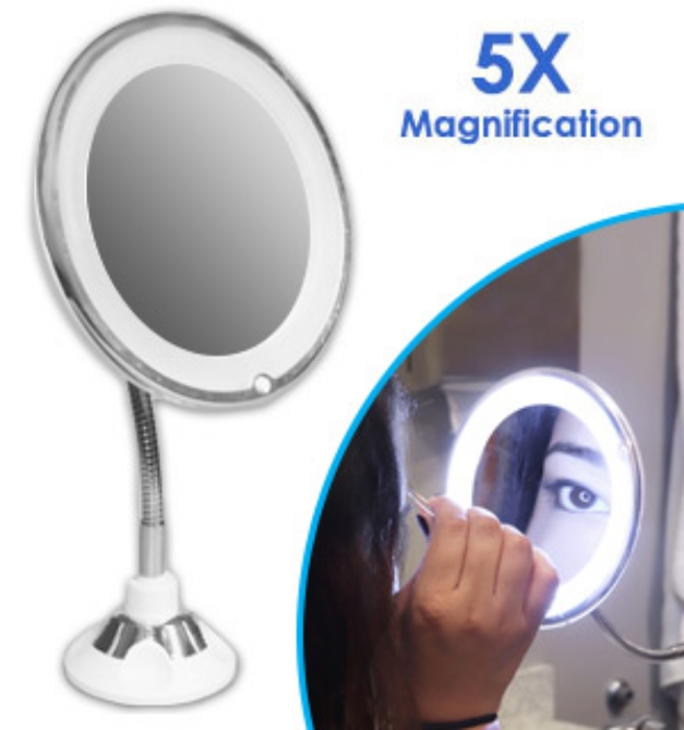Picture 1 of Flexible Light Up Stretch Magnification Mirror