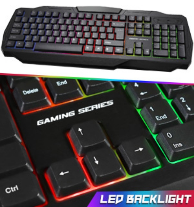 Picture 1 of Multicolored Backlit Gaming Keyboard