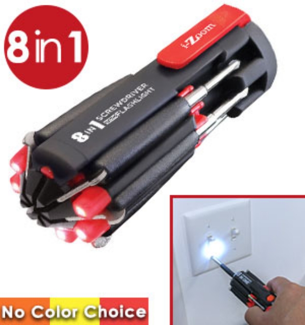 Picture 1 of 8 in 1 Screwdriver With Flashlight By i-Zoom