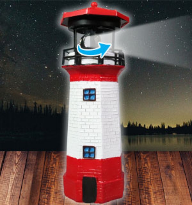 Picture 1 of Solar Garden Lighthouse with Rotating Light
