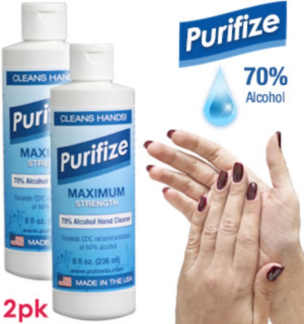 Picture 1 of 2-Pack of Purifize 8 oz Sanitizer Fresh Lemon Scent - Made in the USA