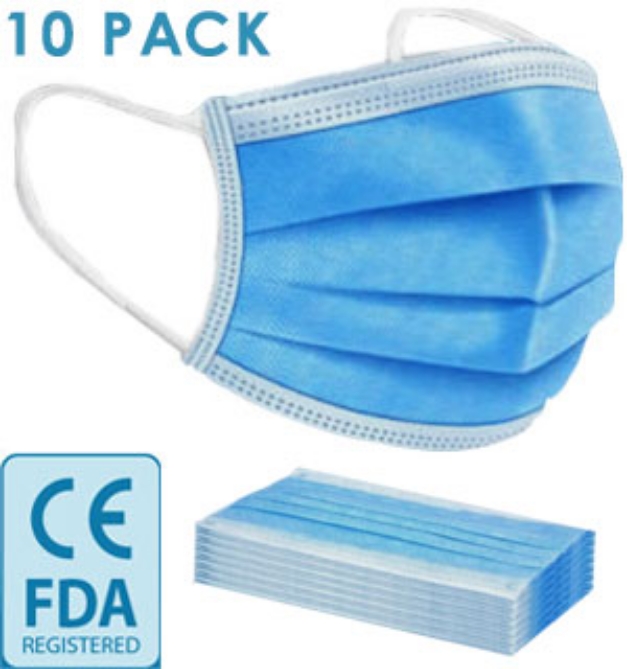 Picture 1 of 3-Layer Non-Medical Face Masks (10 Pack)