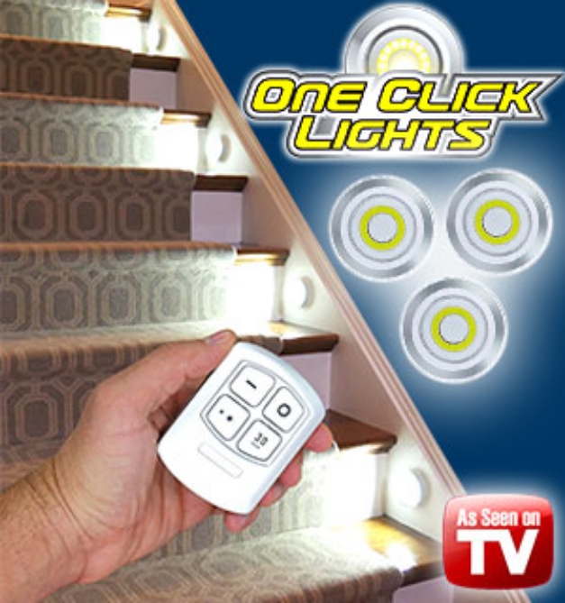 Picture 1 of 3pk of One Click LED Lights - Add Remote-Control Lighting Anywhere