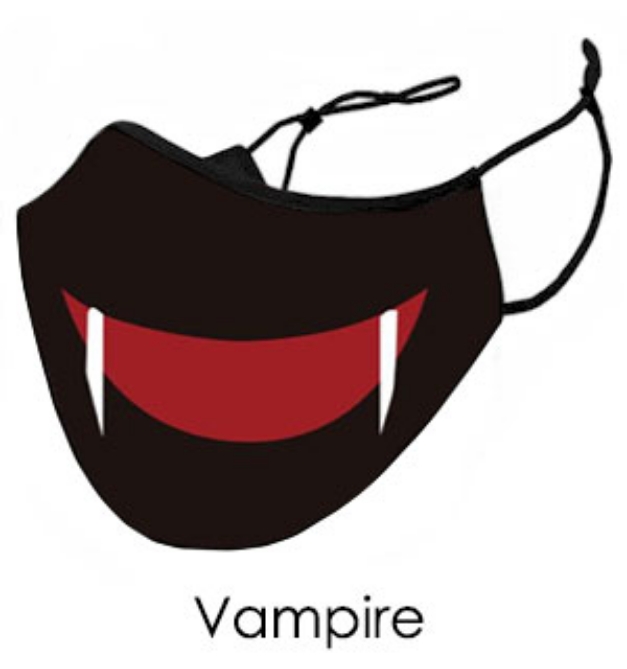 Picture 1 of Vampire Fangs Face Mask - Reusable W/ Filter Pocket