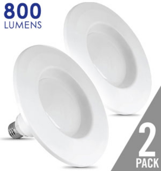 Picture 1 of 2 Pack InstaTRIM LED Recessed Can Light Kit - Dimmable 65W Equivalent- Fits 5" or 6"