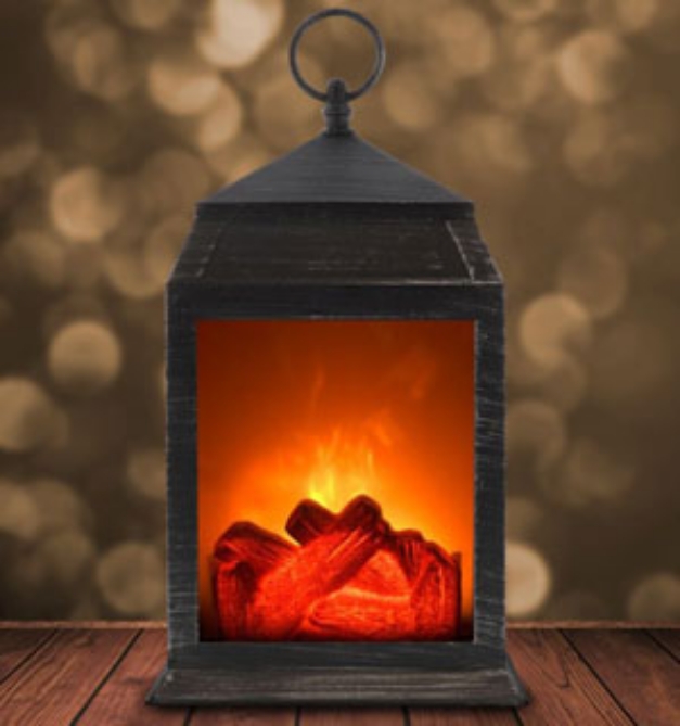Picture 1 of LED Simulated Wood Burning Fireplace Lantern