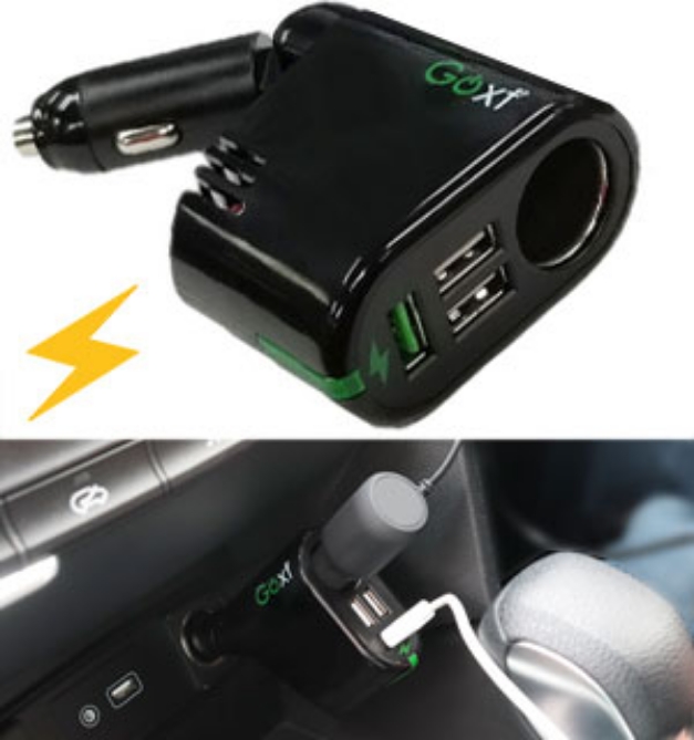 Picture 1 of 12V Quad Car Charger With Rotating Plug