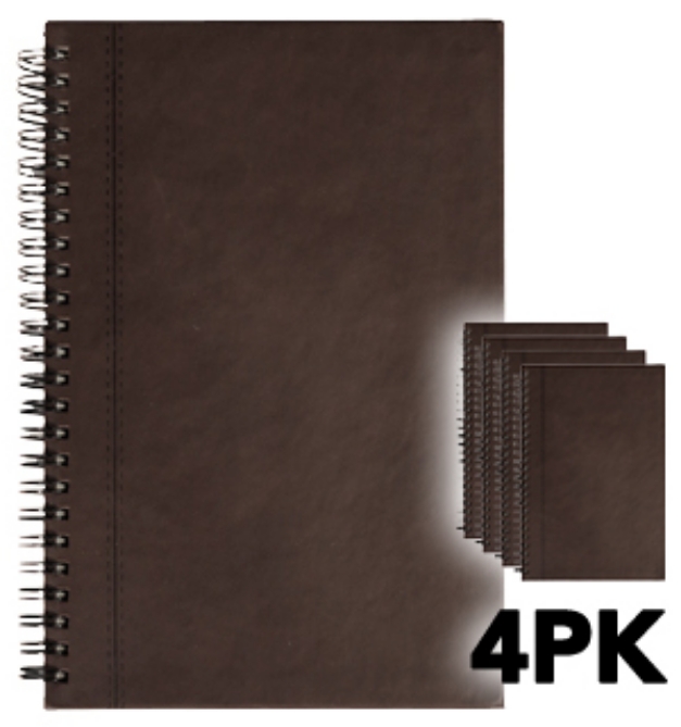 Picture 1 of 4-Pack of Vegan Leather Spiral Journal