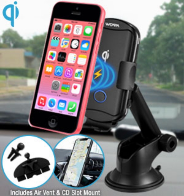 Picture 1 of Wireless Car Charging Mount Bundle with AutoGrip Clamp