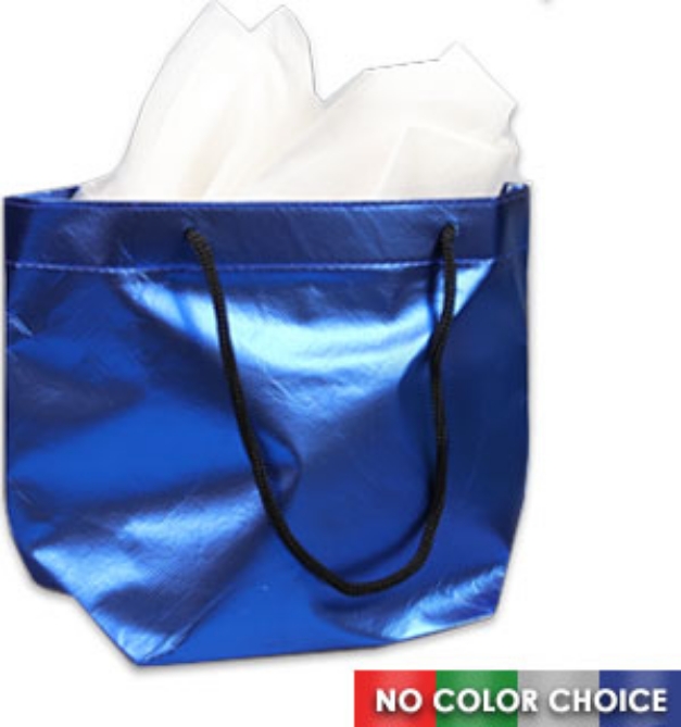 Picture 1 of Large Metallic Gift Bag with Tissue Paper
