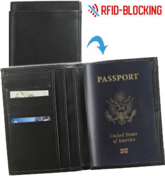 Picture 1 of Deluxe Leather RFID Blocking Passport Wallet
