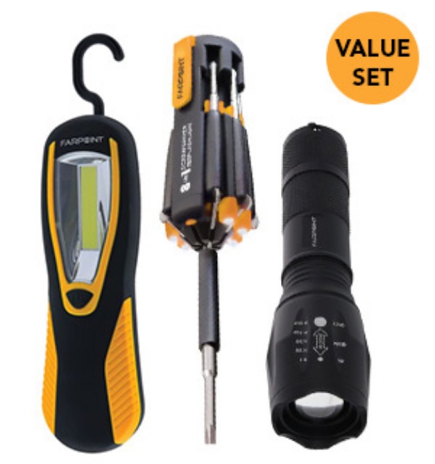 Picture 1 of Do It All Set Worklight, Flashlight, 8-in-1 Screwdriver
