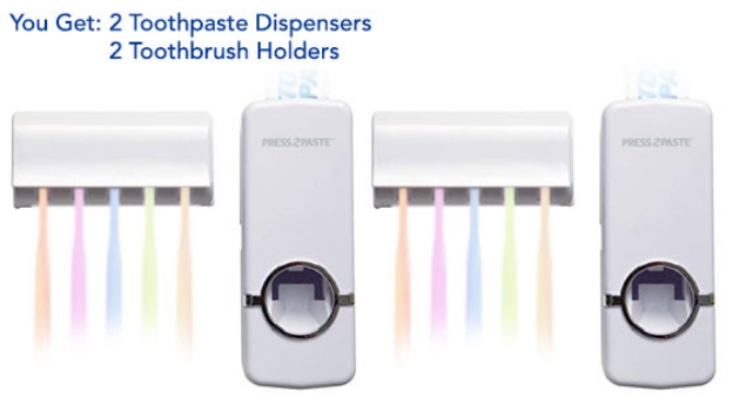 Picture 10 of Press2Paste and Toothbrush Holder - VALUE 2-Pack