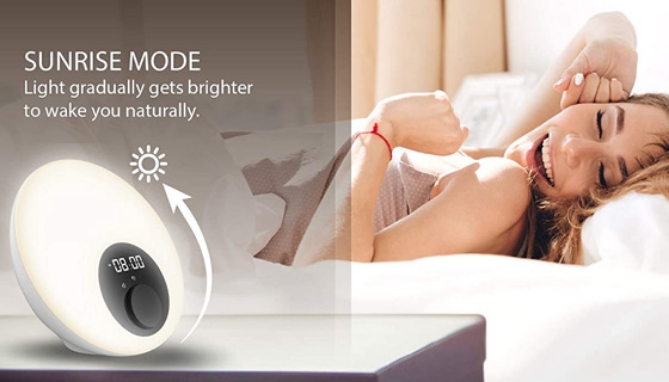 Click to view picture 3 of Wake-Up Light Alarm Clock with Bluetooth Speaker