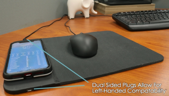 Picture 2 of Wireless Charging Desktop Mousepad
