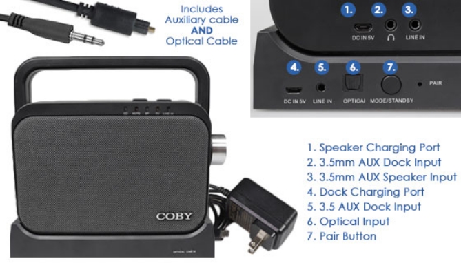 Picture 9 of Coby Wireless TV Speaker: Portable Hearing Assistance