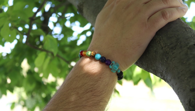 Picture 2 of Chakra Sea Turtles Bracelet with Essential Oils