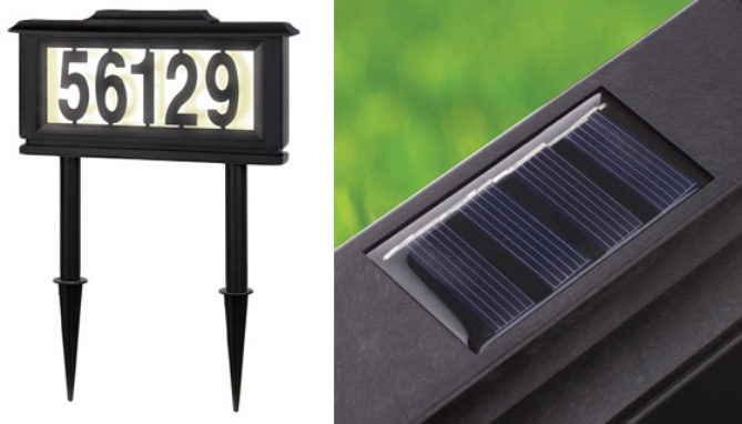 Picture 3 of Solar Powered Light Up Street Address Sign