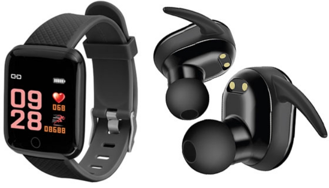 Picture 2 of Fitness Tracker Smart Watch and True Wireless Earbuds Set by Slide