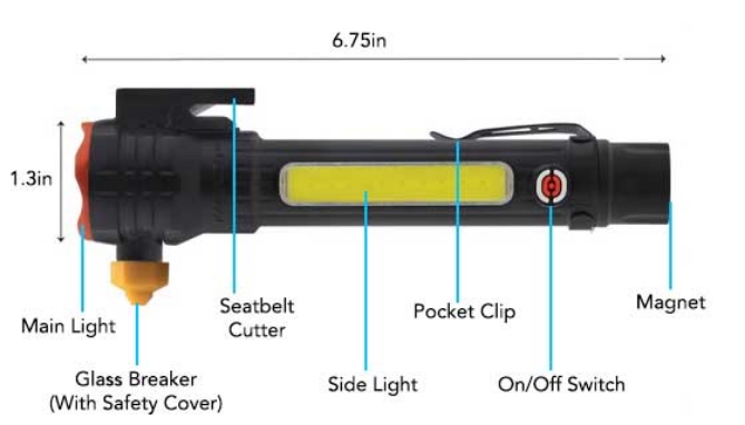 Picture 2 of Emergency Auto Tool and 5-Function Flashlight
