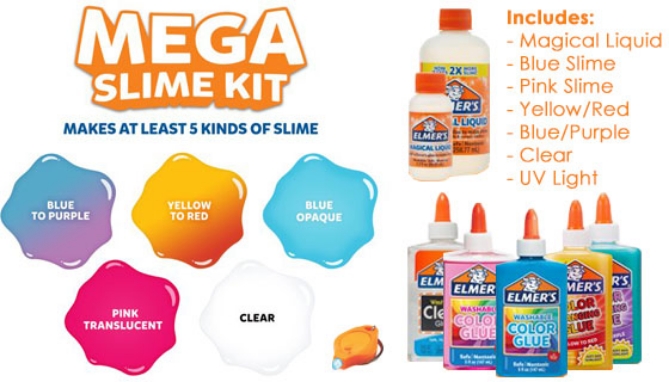Click to view picture 4 of 8pc Mega Slime DIY Kit By Elmer's - Fun, interactive and easy to make!