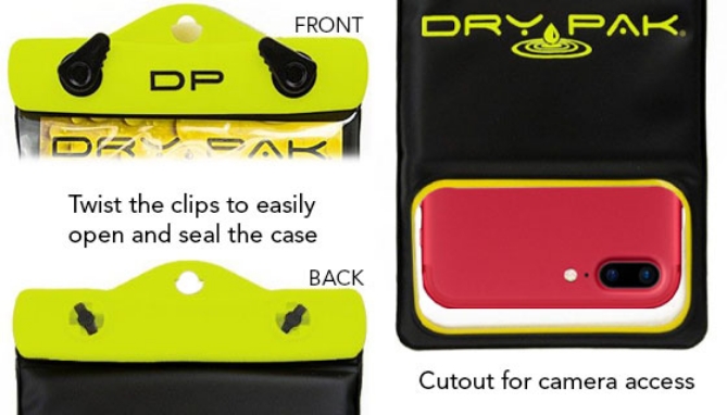 Picture 2 of Dry Pak Waterproof Phone Pouch with Lanyard and Carabiner