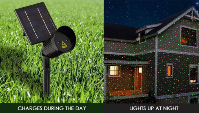 Picture 2 of Outdoor Solar Laser Light Projector with Red and Green Lights