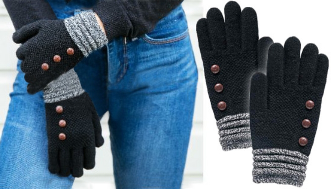 Picture 2 of Designer-Styled Ladies Knit Gloves