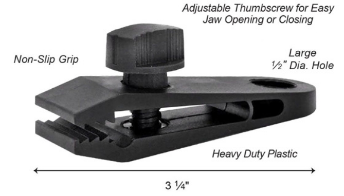 Picture 2 of 4 Piece Heavy Duty Adjustable Tarp Clips