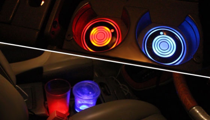 Picture 4 of 2-Pack Multicolored Coaster/Cup Holder Light w/ Nighttime and Motion Sensors